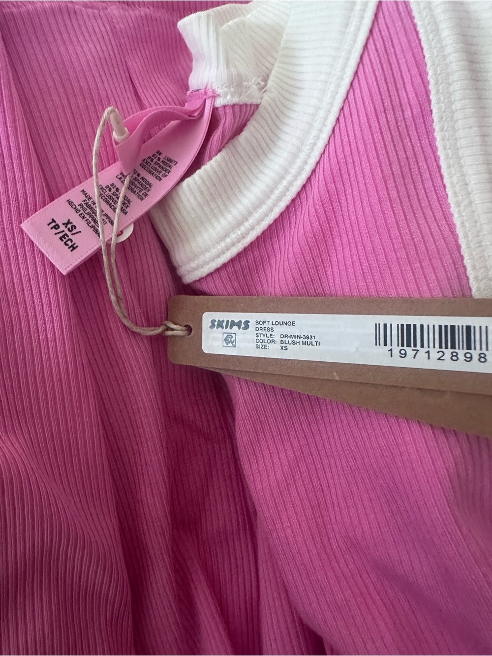 Skims soft lounge ringer mini tank dress blush pink multi nwt XS💖rare! 57 - Picture 5 of 5
